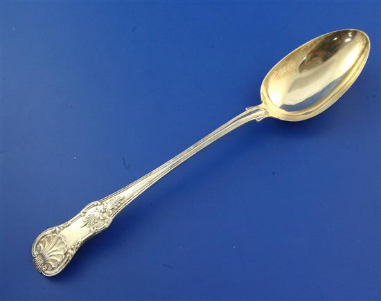 A Victorian provincial silver Queens pattern single struck basting spoon, 4.5 oz.